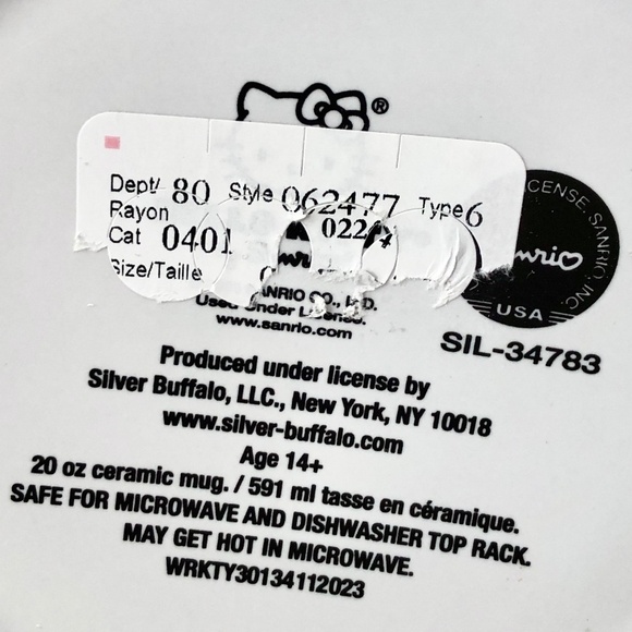 Hello Kitty, Ceramic, Coffee, Mug, With, Pink, Interior, Large, 20oz, Mug, NWT - Picture 8 of 10